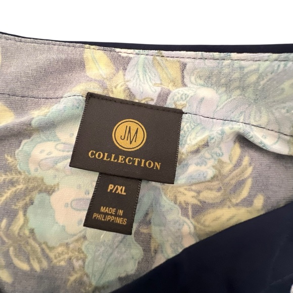 JM COLLECTION Floral Top MOSAIC ELEGANCE Intrepid‎ Blue XL Petite NEW $50 Dressy - Picture 6 of 14